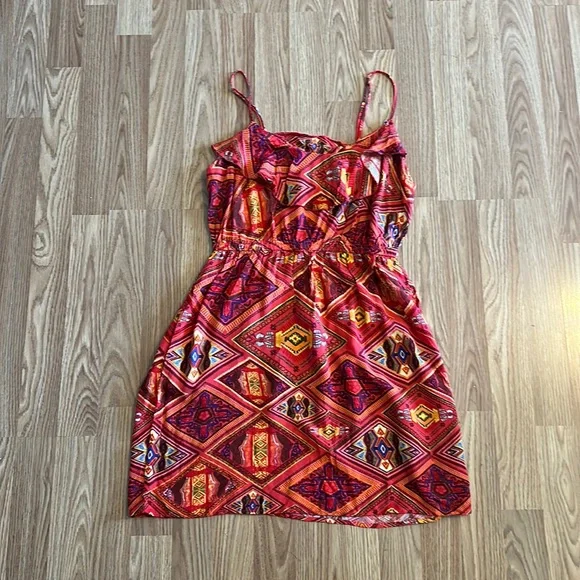 open lace back dress Red Aztec Printed Strapless Skort Romper – Country Journey Boutique main image 1